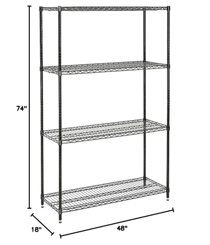 Miniatura 2 de Nexel Unidad de Estantería de Alambre Ajustable Económica, 4 Niveles, Estante de Almacenamiento Comercial Certificado NSF, 18" x 48" x 74", Epoxi