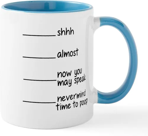 Miniatura 27 de CafePress Time To Poop Mugs Taza de café de cerámica de 11 oz (11.0 fl oz)
