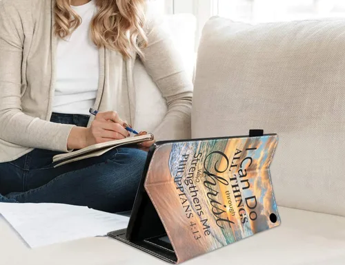 Miniatura 5 de Funda para tablet Kindle Fire HD 10/Fire HD 10 Plus (11ª generación, versión 2021), funda de piel sintética de alta calidad con ranura para tarjeta