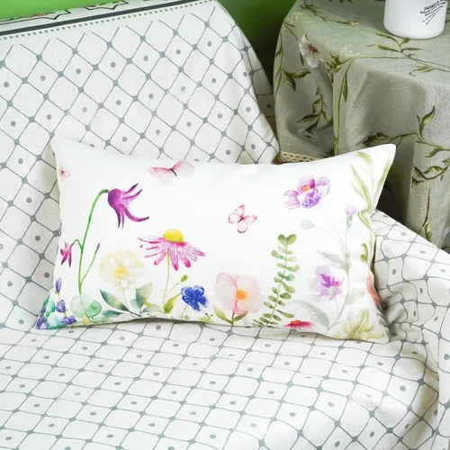 Miniatura 5 de ONWAY Juego de 2 fundas de almohada florales de primavera de 12 x 20 pulgadas, fundas de almohada lumbares decorativas con flores moradas y Morado