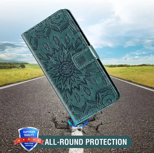 Miniatura 7 de Funda de teléfono para Samsung Galaxy A50 con protector de pantalla de vidrio templado, funda magnética de cuero, soporte para tarjetas, accesorios