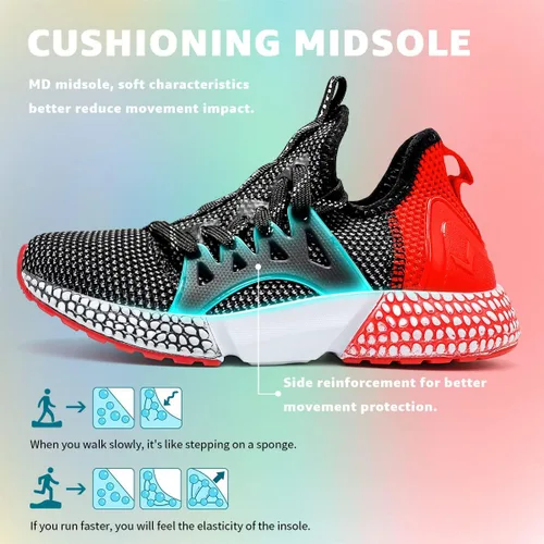 Miniatura 3 de WETIKE - Zapatos de malla para niños, ligeros, de correr, con talón abierto