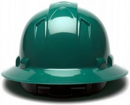 Miniatura 4 de Texas America Safety Company Casco duro RIDGELINE de ala completa con ajuste de perilla de 6 puntos y bolsa Verde