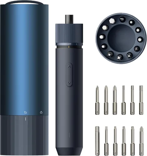 HOTO Destornillador eléctrico recargable, juego de destornilladores inalámbricos de 3.6 V USB-C, brocas hexagonales de 1/4 pulgadas, 3 ajustes de