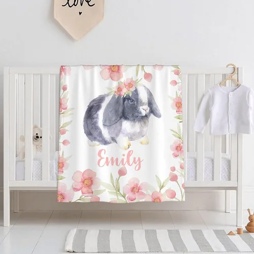 Miniatura 34 de Mantas de bebé personalizadas con diseño de animales, manta personalizada con nombre para niños y niñas, manta de bebé personalizada, regalos