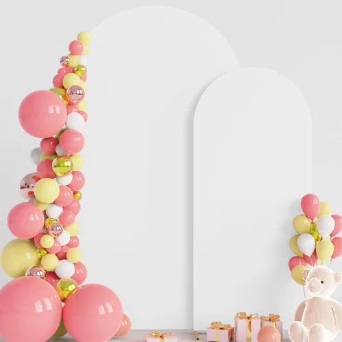 Miniatura 19 de Wokceer Cubierta de Fondo para Arco de Boda 7.2 Pies, Cubiertas Ajustadas de Spandex para Soporte de Arco de Boda de 6 Pies, Juego de 2 Cubiertas