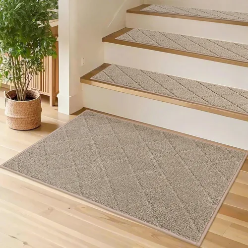 Miniatura 28 de COSY HOMEER - Alfombra antideslizante para esquinas de peldaños interiores, alfombras de escaleras para despegues resistentes al deslizamiento