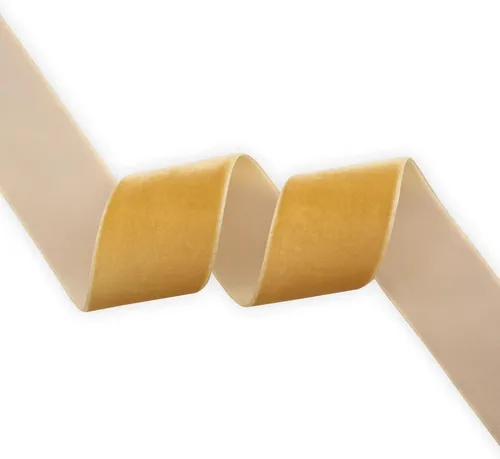 Miniatura 5 de Cinta de terciopelo de nailon de una sola cara, carrete de 1 1/2 pulgadas x 25 yardas (dorado)
