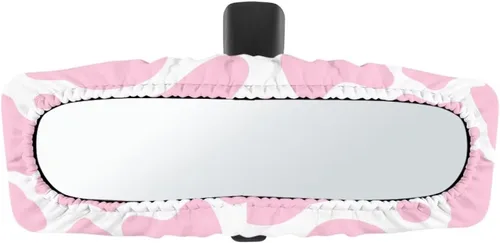 Miniatura 40 de Funda para espejo retrovisor de automóvil con estampado de vaca negro, protector de espejo retrovisor automático elástico