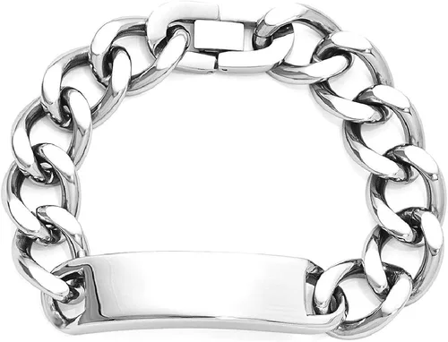 Miniatura 9 de ICE CARATS Stainless Steel Curb Link 8.75 Inch Id Bracelet Fashion Jewelry for Women Gifts for Her