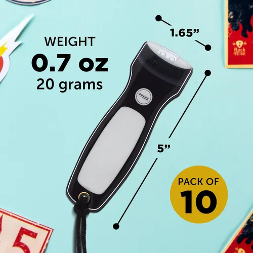 Miniatura 5 de DISCOUNT PROMOS Juego de 10 Linternas Magnéticas Planas Blackout - Luces LED, Correa de Muñeca Incluida, Imán para Nevera - Negro