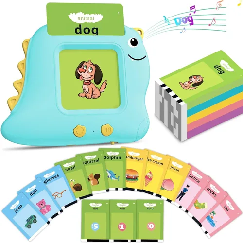 Miniatura 12 de Alotwan Tarjetas Didácticas Bilingües Parlantes Español/Inglés, Juguetes Sensoriales de Aprendizaje para Niños Autistas, 224 Palabras de Vista