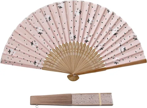 Miniatura 11 de Gasa transparente de los ventiladores de la mano del ventilador de la mano plegable con la tela hermosa para el regalo de la boda