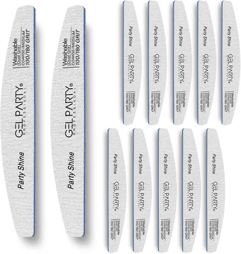 Miniatura 10 de GELPARTY - Limas de uñas profesionales de grano 80/80 cuadradas, paquete de 12 tablas de esmeril lavables de doble cara, grano extra grueso