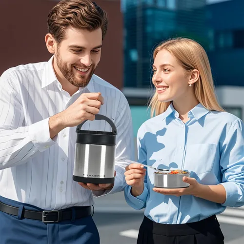 Miniatura 6 de Termo para comida caliente 33.8 OZ, frasco de comida aislado al vacío para adultos, termo de sopa de acero inoxidable de boca ancha a prueba