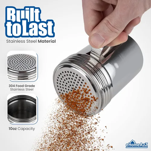 Miniatura 2 de Espolvoreador de Acero Inoxidable Ideal para Sal, Especias, Azúcar, Harina (1, 10 oz)