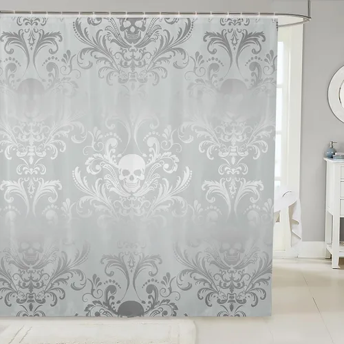 Miniatura 27 de Erosebridal Cortina de ducha para decoración de baño, con estampado de leones y rosas, para niños, adolescentes, niños, niñas, habitación del hogar