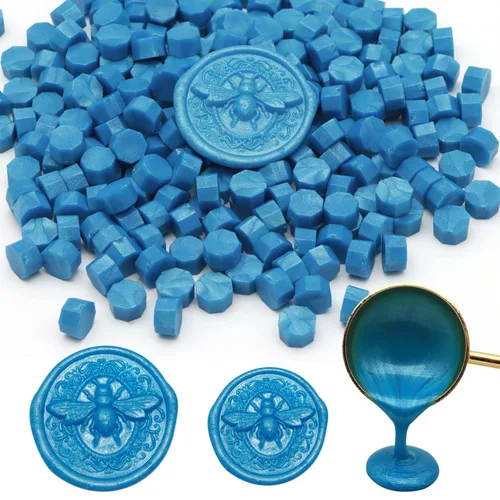 Miniatura 21 de 250 unidades de cuentas de cera de sello doradas antiguas, cuentas de cera premium de Andotopee para sellos de sellos, paquete de repuesto de perlas
