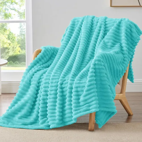 BEDELITE Manta de forro polar para sofá, 10.58 oz/m², suave y cálida, manta acuática esponjosa, manta decorativa y de regalo para mujeres, hombres,
