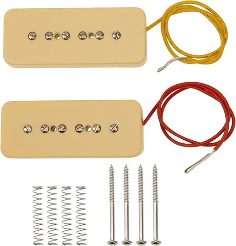 P90 - Juego de pastillas de bobina simple para puente y cuello de pastilla Yootones P90, compatible con piezas de repuesto de guitarra eléctrica