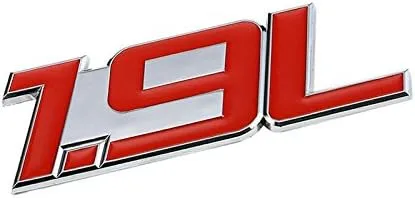 Miniatura 6 de Etiqueta adhesiva de aleación de aluminio rojo/cromo para la puerta del maletero del auto. Etiqueta adhesiva para el emblema del parachoques, rojo