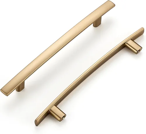 Miniatura 10 de Ravinte Paquete de 5 manijas de gabinete negras para gabinetes de cocina, tiradores curvados para cajones de 5-3/16 pulgadas de largo con agujero
