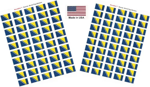 Miniatura 56 de 100 calcomanías de la bandera de Alaska; 1.5" x 1" hechas en Estados Unidos, calcomanías autoadhesivas de la bandera del estado para álbumes