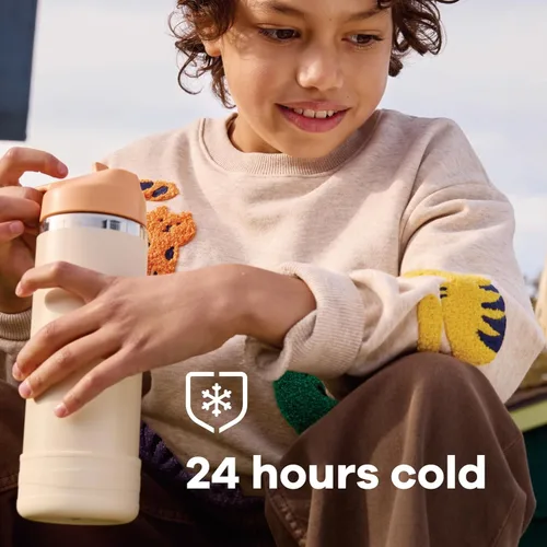 Miniatura 5 de Hydro Flask Botella de agua para niños para la escuela, acero inoxidable y aislada con tapa de pajita, 18 onzas en dalia Dahlia