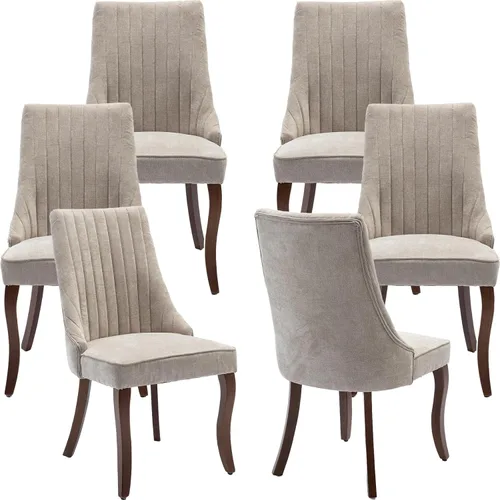 Miniatura 8 de Sillas de Comedor - Juego de 2 sillas de comedor modernas de mediados de siglo, tapizadas de tela con respaldo alto, sillas de cocina y comedor