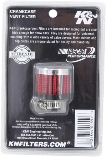 Miniatura 7 de K&N Filtro de aire de ventilación/respiradero: Alto rendimiento, Premium, lavable, Reemplazo del filtro del motor: Diámetro de la brida: 0.3125 in