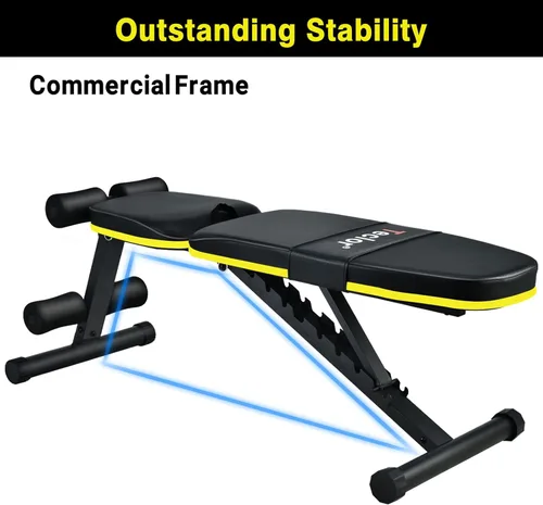 Miniatura 8 de Teclor Banco de pesas ajustable, bancos de entrenamiento plegables para gimnasio en casa, banco de ejercicios con 10 posiciones de respaldo