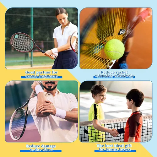 Miniatura 5 de Chalyna 25 piezas de raqueta de tenis amortiguadores de vibraciones de dibujos animados de silicona para raqueta de tenis, raquetball