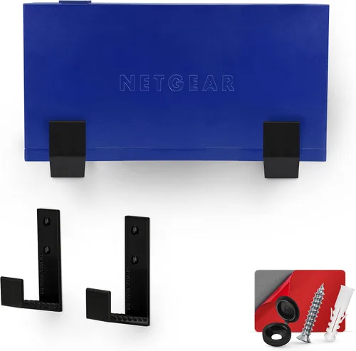 Soporte de pared para caja de cables de 2.5 pulgadas, adhesivo y atornillado, para enrutadores, portátiles, módem, WiFi de malla, Apple TV,