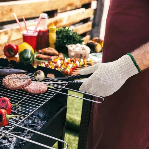 Miniatura 5 de GSAFEME 12 Pares de Guantes de Forro de Algodón para Barbacoa, Cocina, Parrilla, Manipulación de Alimentos - Guantes de Trabajo de Seguridad