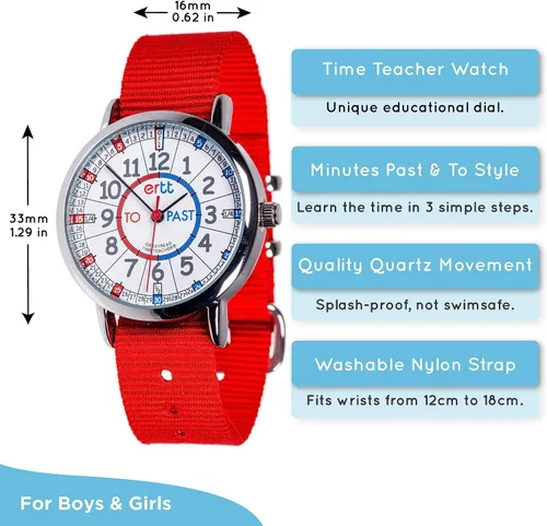 Miniatura 2 de EasyRead Time Teacher - Reloj analógico de enseñanza para niños, aprende a decir la hora, reloj de profesor de 3 pasos, esfera fácil de leer