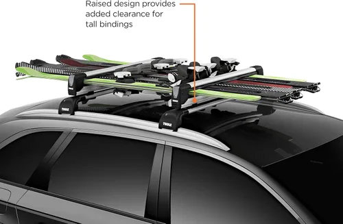 Miniatura 5 de Thule SnowPack Extender - Portaesquíes y snowboard (capacidad para 6 pares/4 tablas), plateado
