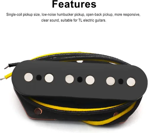 Miniatura 2 de SAPHUE Alnico 5 TL Puente Pickup Fibra Bobina TL Puente Pickup Negro Guitarra Piezas