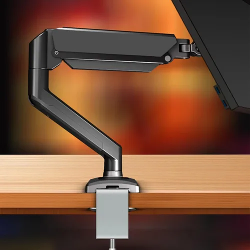 Miniatura 5 de Soporte de escritorio de brazo de monitor único para monitor de pantalla de 17-32 pulgadas, abrazadera de brazo de altura ajustable, rotación de 360