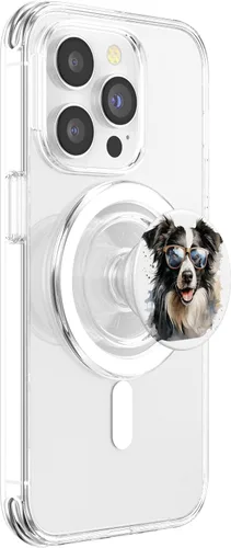 Miniatura 3 de Lentes con diseño de acuarela Border Collie PopSockets MagSafe PopGrip para iPhone