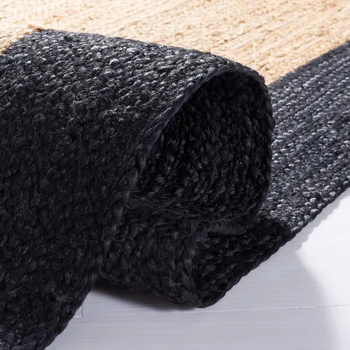 Miniatura 5 de SAFAVIEH Natural Fiber Collection NFB852Z - Alfombra de pasillo de 2 pies 3 pulgadas x 8 pies, natural y negro, hecha a mano de tejido plano