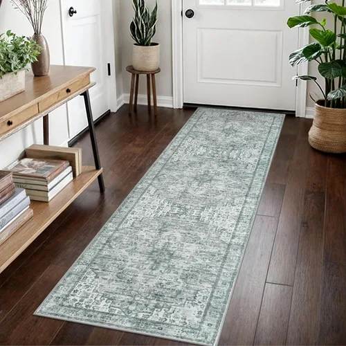Miniatura 146 de SIILOOM Alfombra lavable de 2 x 3 pies, alfombra suave color taupe ceniza para entrada, tapete antideslizante para puerta de interior, tapete