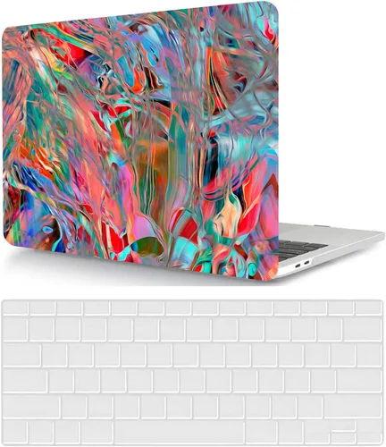 Miniatura 20 de Funda compatible con MacBook Air de 11 pulgadas, cubierta protectora de plástico y cubierta de teclado, grano de madera