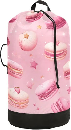 Miniatura 40 de Mochila de lavandería con hojas de estilo bohemio beige con correas ajustables para el hombro, bolsa de lavandería sucia para viajes, campamento