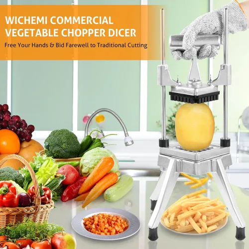 Miniatura 7 de WICHEMI Picador comercial de verduras y frutas, cortador de acero inoxidable para cebollas, papas, pimientos y champiñones (3/8 pulgadas)