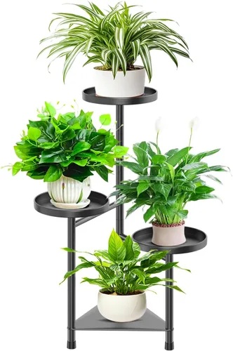 Miniatura 17 de Soporte alto para plantas de 8 niveles para interiores, soportes escalonados para plantas al aire libre para múltiples plantas, soporte plegable