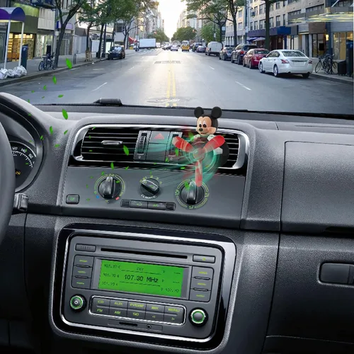 Miniatura 9 de Ambientadores de coche con diseño de ratón piloto de dibujos animados, difusor de ventilación automotriz con hélice giratoria, ventilador de salida
