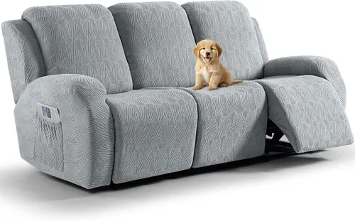 Miniatura 43 de VANSOFY Fundas para sillas reclinables, 4 piezas, elásticas, de tela jacquard, suave funda para silla reclinable, protector de muebles con parte