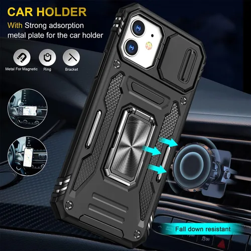 Miniatura 29 de Funda para iPhone 13 Pro con funda para cámara, con soporte de anillo para soporte, con función de montaje magnético para automóvil, para iPhone 13