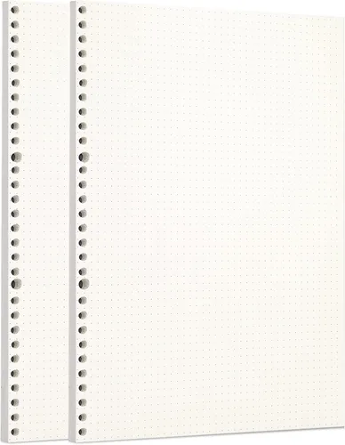 Miniatura 68 de Zelten 1 paquete A5 de 80 hojas/160 páginas 4 en 1 rayado cuadrado punteado en blanco hojas sueltas perforadas papel de repuesto de papel