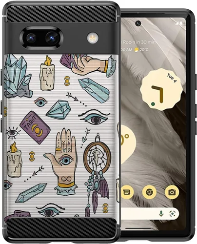 Miniatura 13 de CasesOnDeck Slim TPU Case Compatible with Google Pixel 7A (2023) / Pixel 7A Case [Flex Carbon] Cool Ultra Thin Slim Black TPU - Ouija Yes No